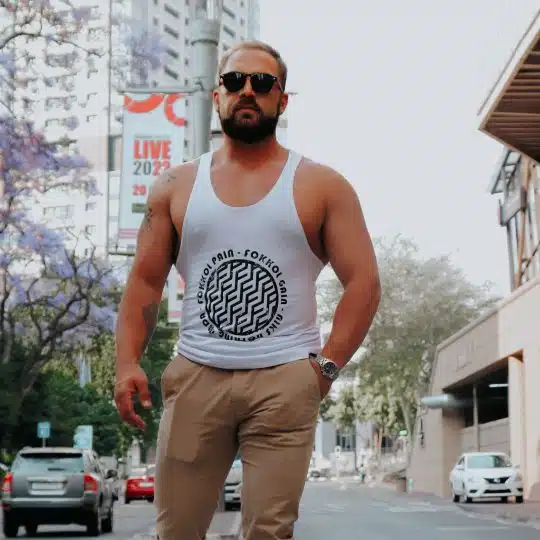 T-Stringer Grungy Logo - White