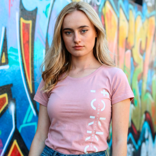 T-SHIRT DAMES - DUSTY PIENK - FANCY