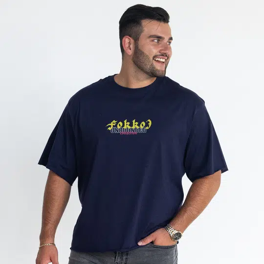 Mans Boxy T; Iron Club - Navy