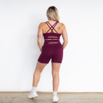 Ribbed Seamless Shorts; Burgundy Burn - Image 3