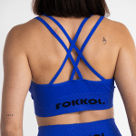 Ribbed Seamless Sports Bra; Cobalt Tide - Image 2