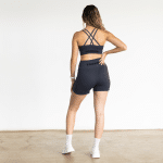 Ribbed Seamless Shorts; Charcoal Impact - Image 2