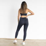 Ribbed Seamless Tights; Charcoal Impact - Image 3