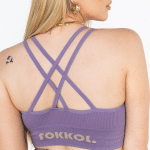 Ribbed Seamless Sports Bra; Lavender Level - Image 3