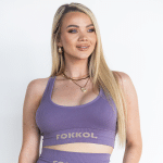 Ribbed Seamless Sports Bra; Lavender Level - Image 2