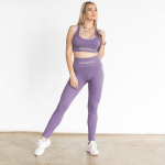 Ribbed Seamless Tights; Lavender Level - Image 2