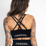 Ribbed Seamless Sports Bra; Midnight Black - Image 3