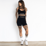 Ribbed Seamless Shorts; Midnight Black - Image 3