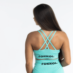 Ribbed Seamless Sports Bra; Coral Oasis - Image 3