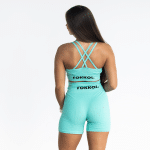 Ribbed Seamless Shorts; Coral Oasis - Image 2