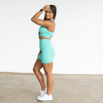 Ribbed Seamless Shorts; Coral Oasis - Image 3