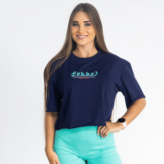 Dames Boxy T; UNBND Club Navy